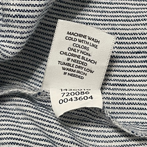 J.Jill Woman 100% LINEN Blue White Stripe Pants Size L - Picture 16 of 16